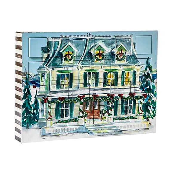 Mackenzie Childs Wood Advent Calendar Holiday Farmhouse Refillable New - Picture 1 of 3
